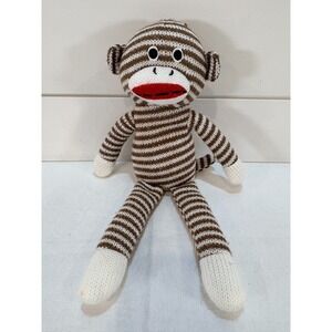 Brown &White Striped Fun & Fun Toys Inc. Sock Monkey 12" Soft Plush Toy
